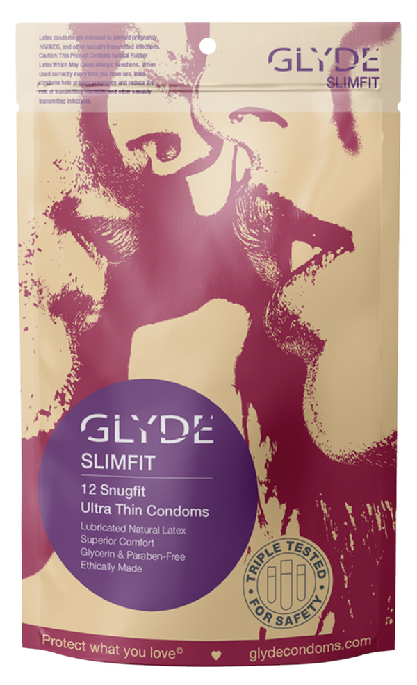 GLYDE SLIMFIT Vegan Condoms (Snugger-fit 49mm) 12-Count
