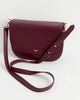 Nina Burgundy Vegan Leather Messenger Bag