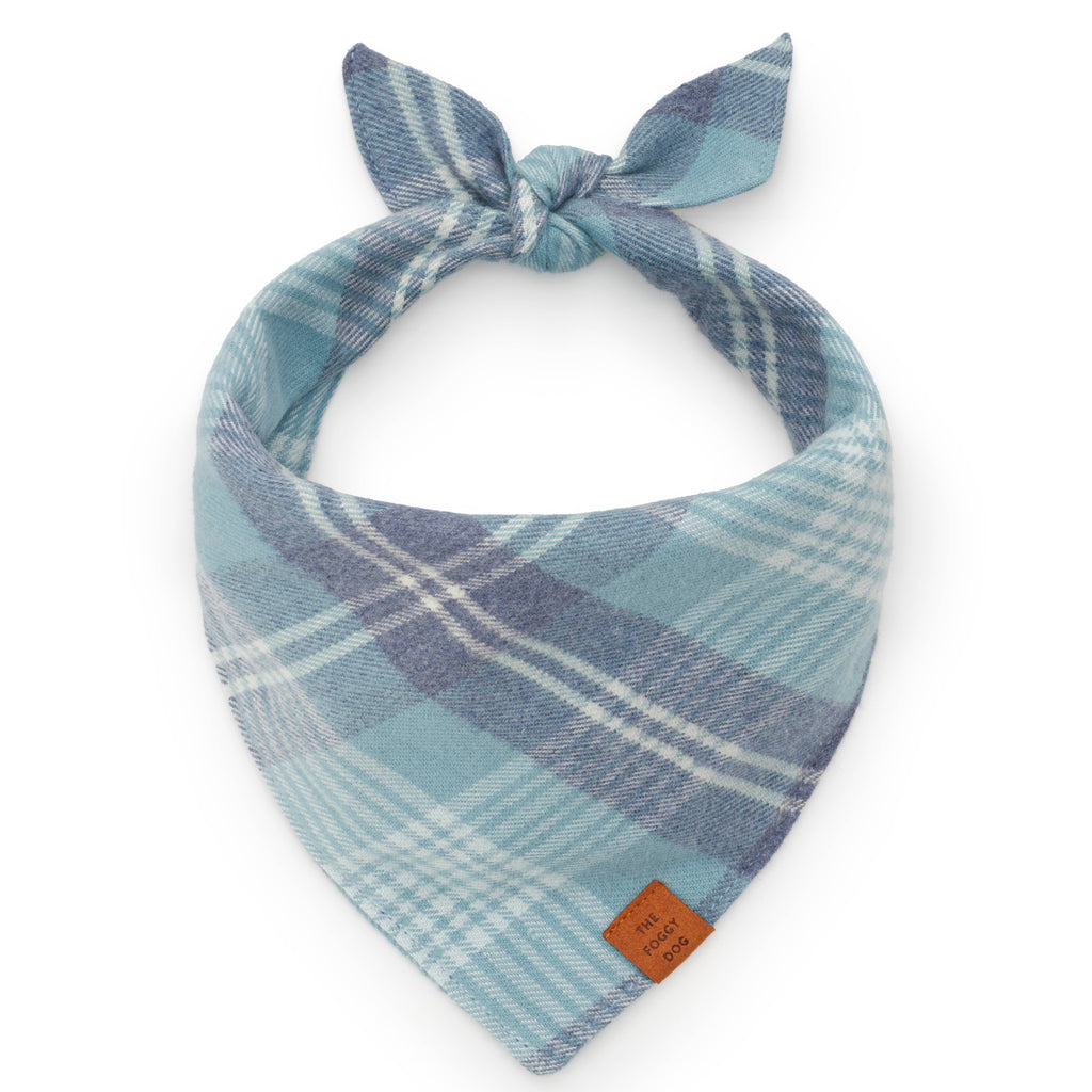 Blue Frost Flannel Holiday Dog Bandana