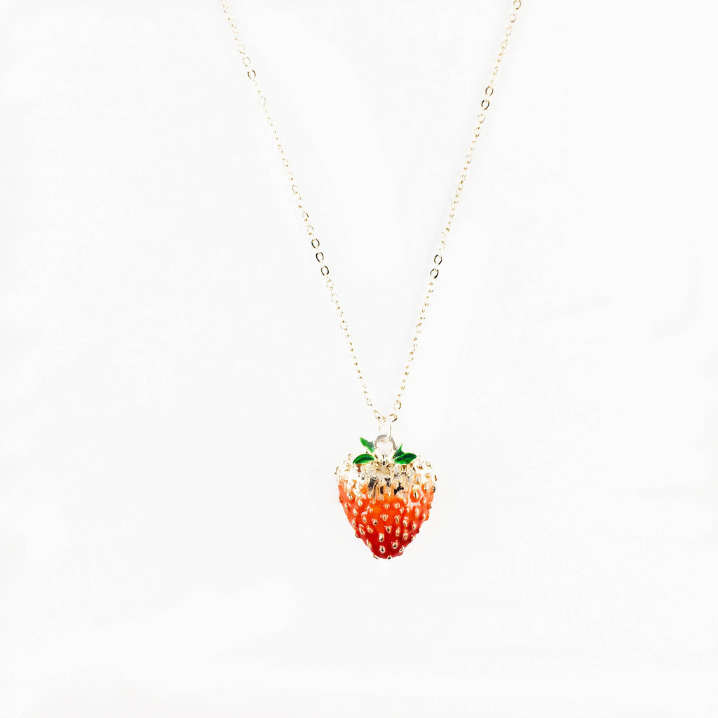 Enamel Strawberry Long Necklace