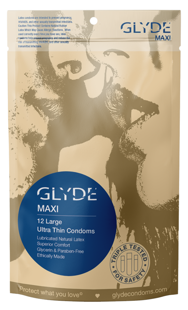 GLYDE MAXI  Vegan Condoms  (Large/XL 56mm) 12-Count