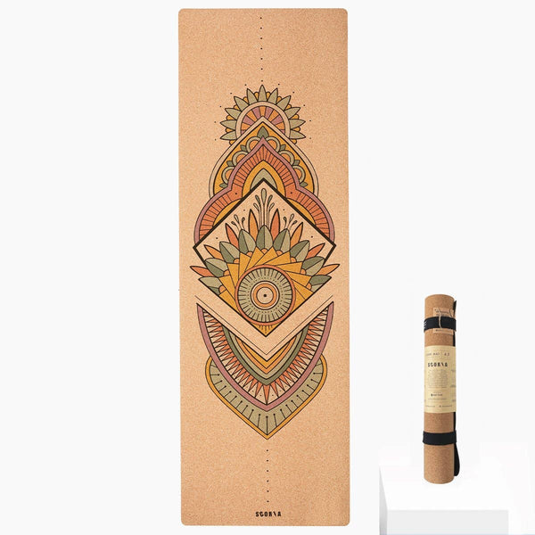 Mandala Cork Yoga Mat by Scoria