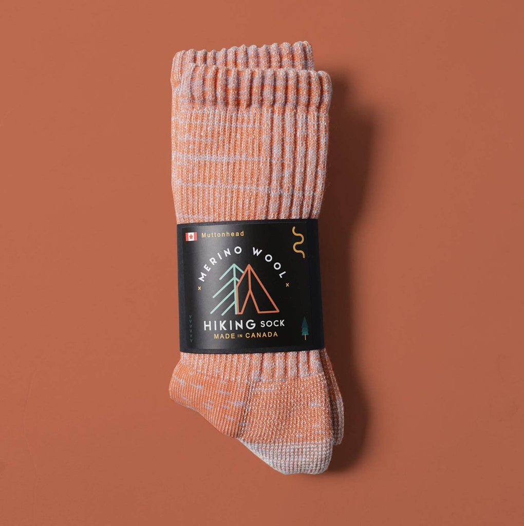 Merino Mountain Hiking Socks - Orange/Sky