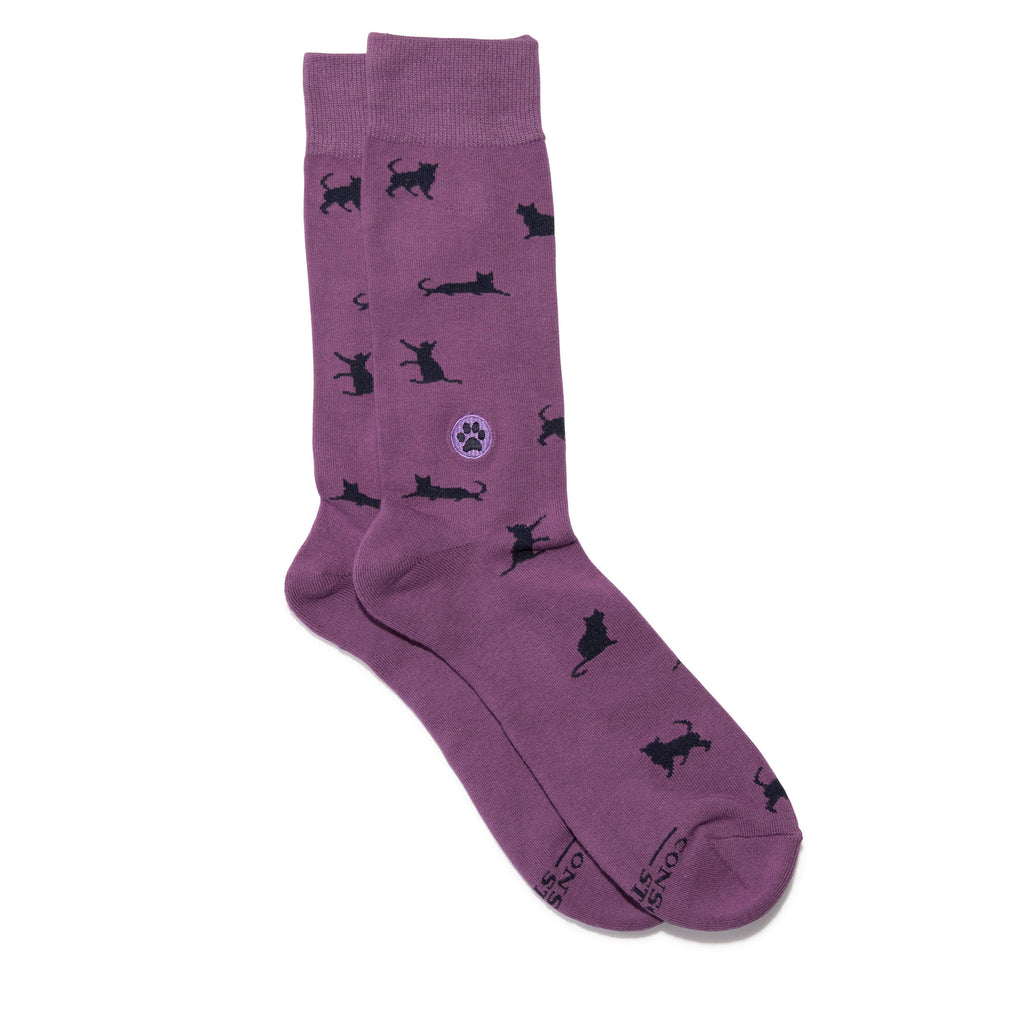 Socks that Save Cats (Purple Cats): Medium