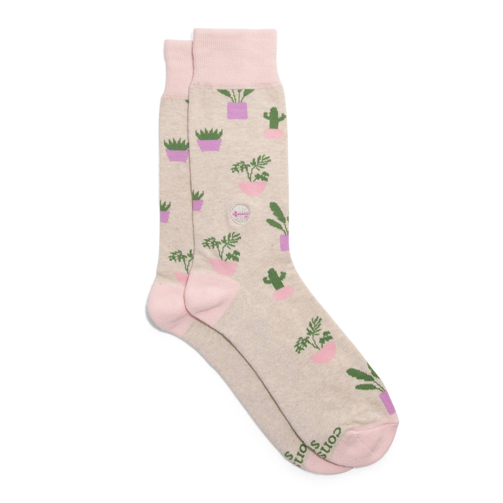 Socks that Build Homes (Pink Houseplants): Small