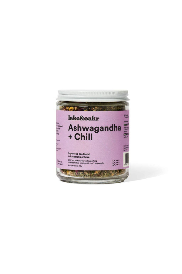 Ashwagandha + Chill - Superfood Tea Blend: Retail Glass Jar