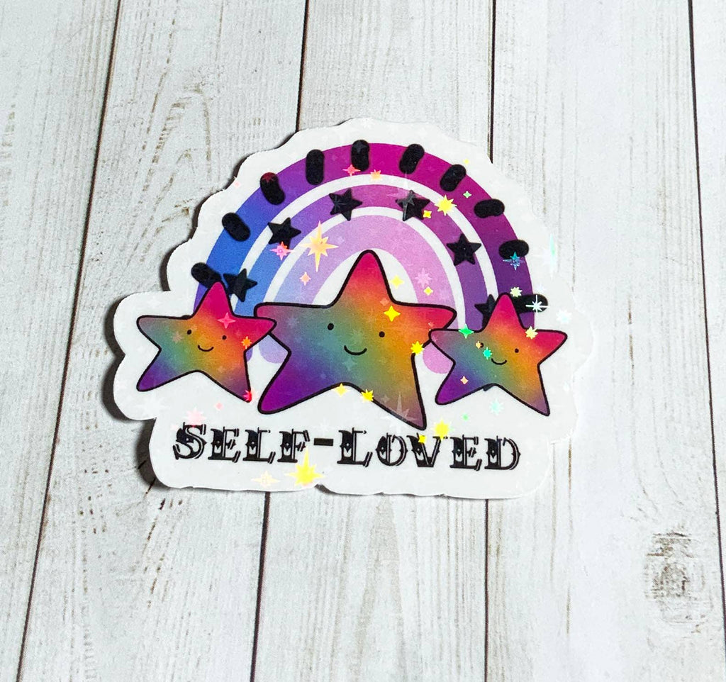 Colorful Mental Health Self Loved Vinyl Sticker - Waterproof