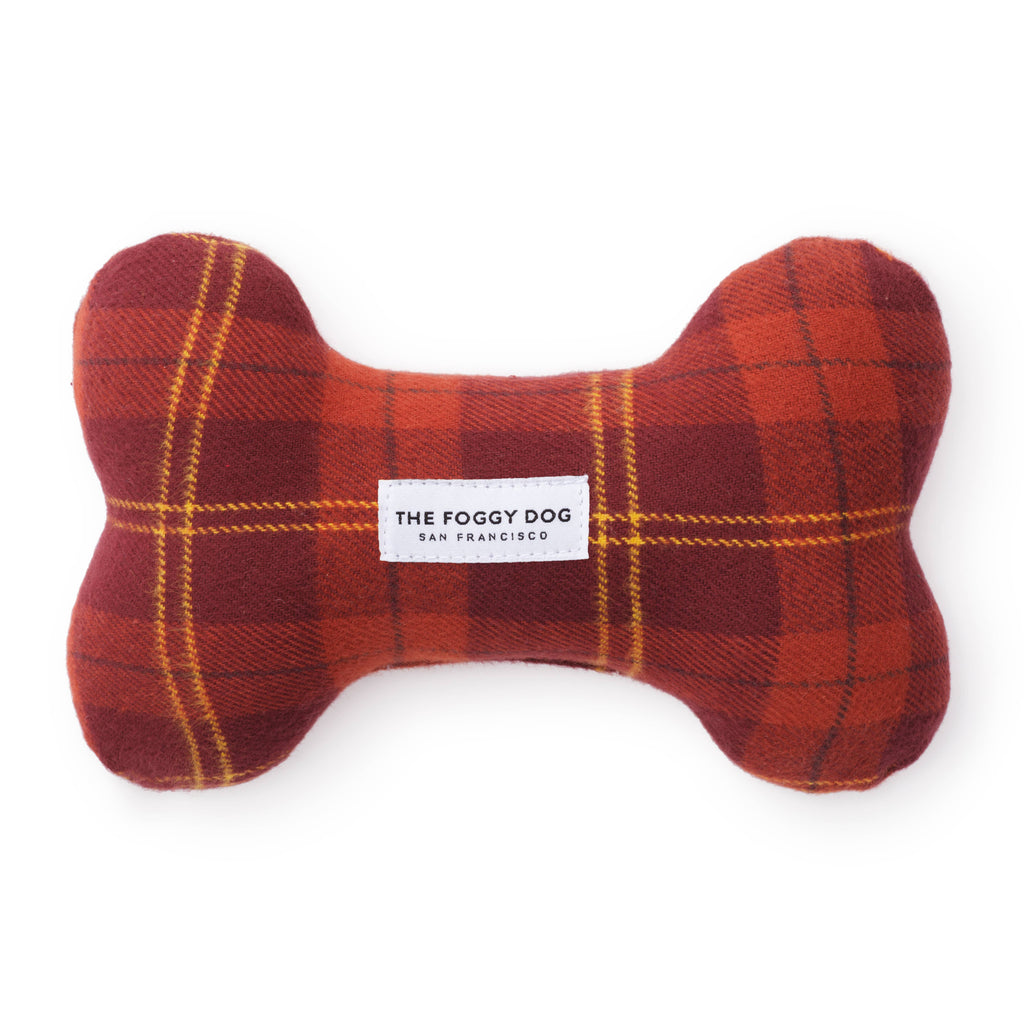 Cider Plaid Flannel Fall Dog Squeaky Toy