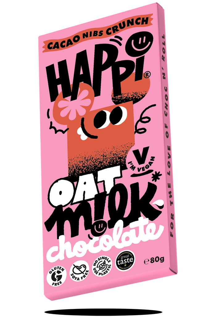 Cacoa Nibs Crunch Bar, Happi Oat M!lk Chocolate, 80g