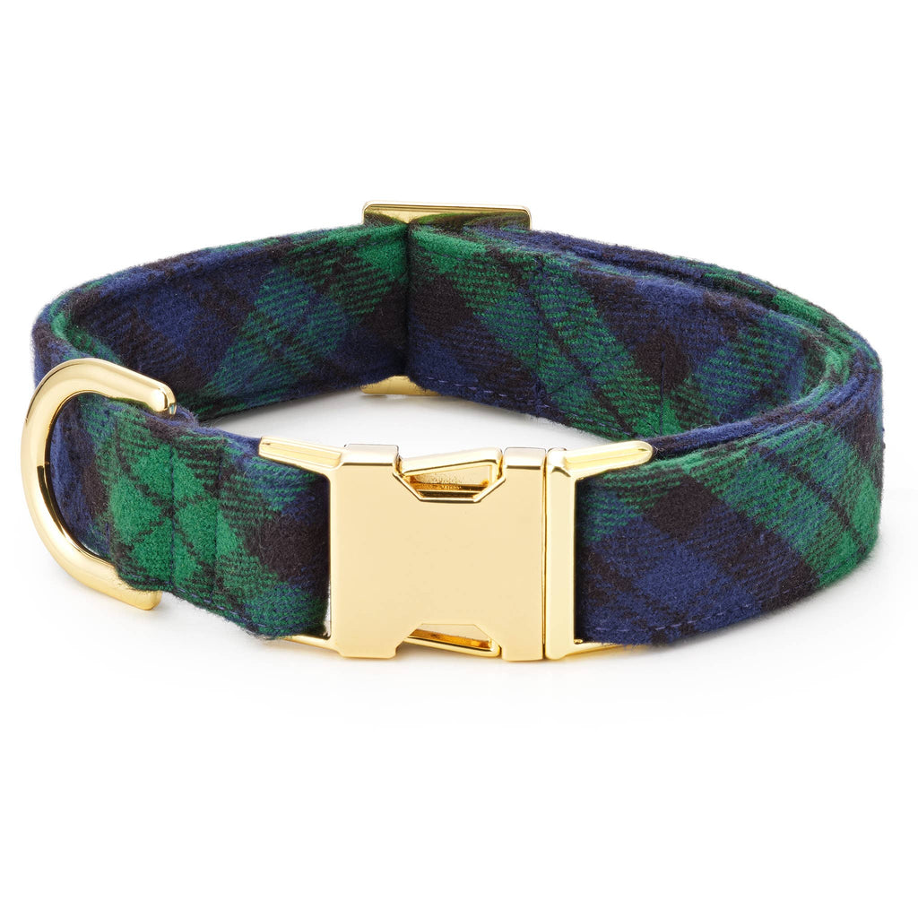 Black Watch Plaid Flannel Holiday Dog Collar