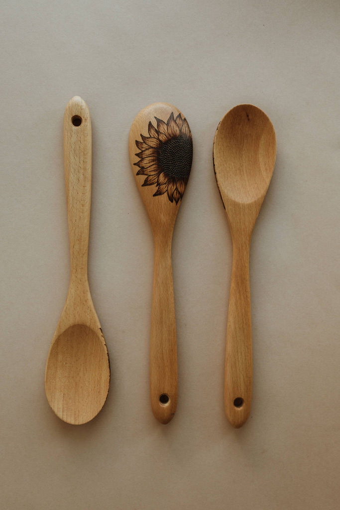 Extra Large Sunflower Wooden Spoon
